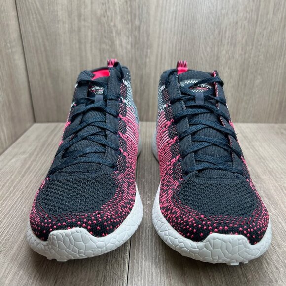 Skechers Burst Sweet Symphony Sneakers Womens 9.5 Lace Up Knit Mesh Black Pink - Picture 4 of 12